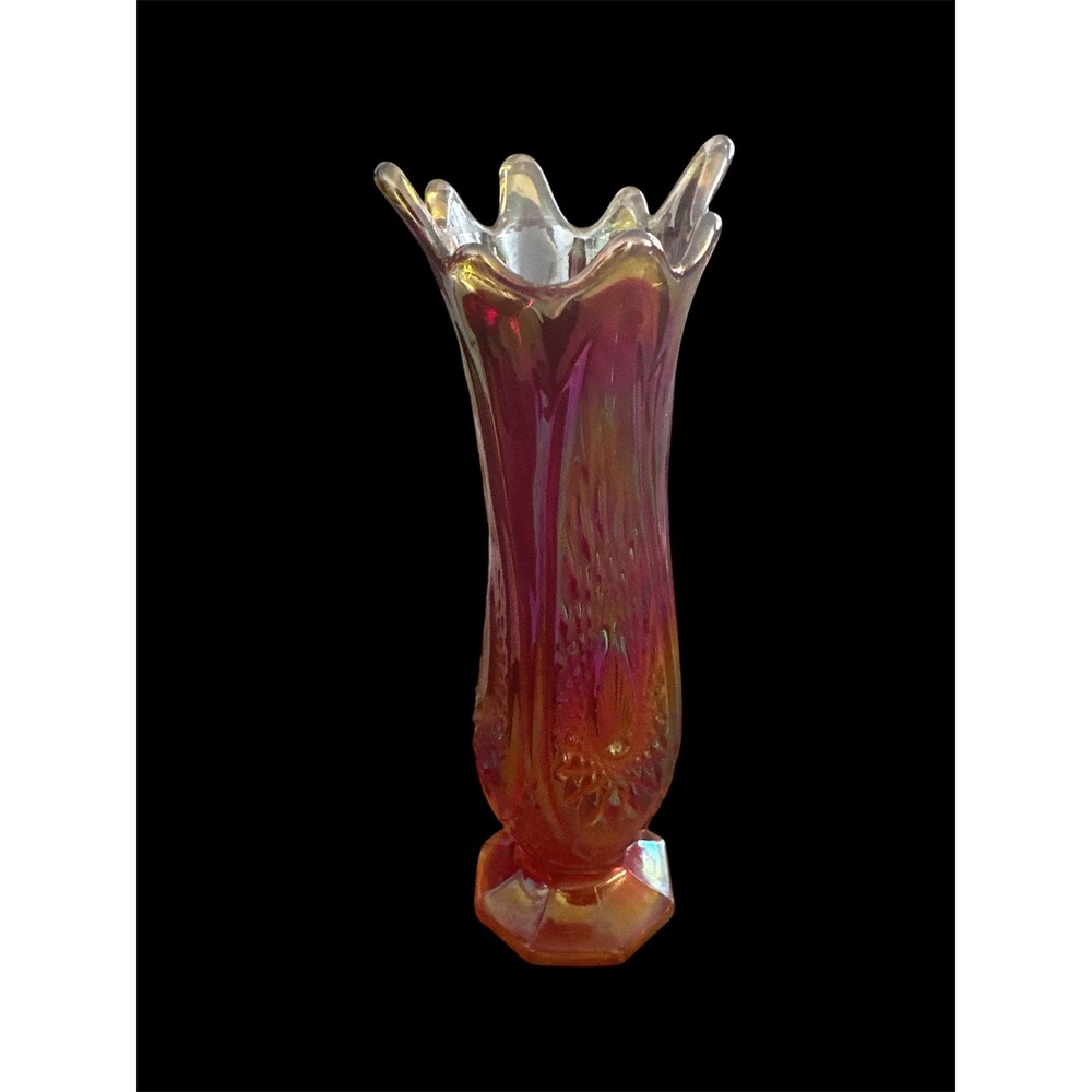 Indiana Carnical Glass vase. Gorgeous colors. Rare